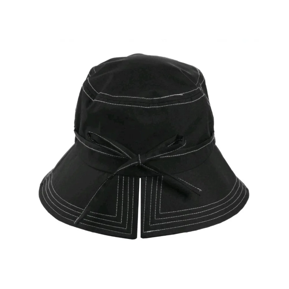 Totes Water Resistant Rain Hat with White Stitching Split Back Bow NWT